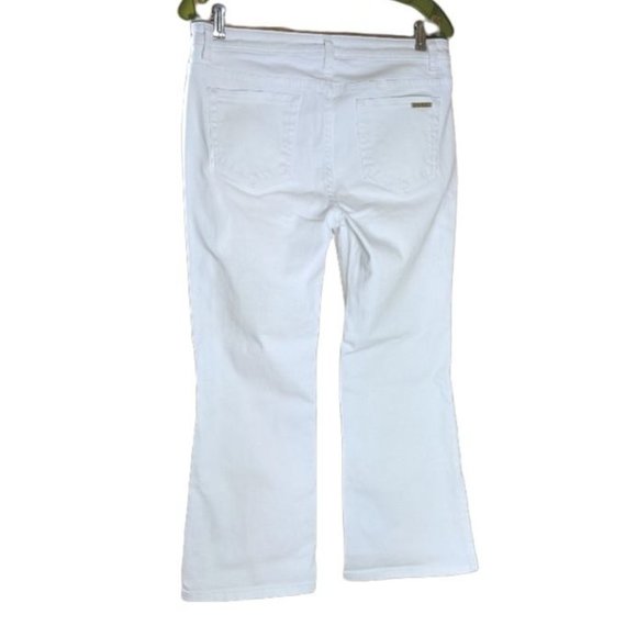 Women's Boot Cut / Flare Slit White Michael Kors Stretch Jeans Size: 8 - Picture 2 of 11